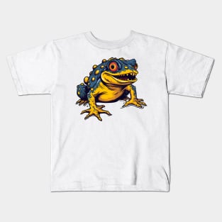 Carnivorous toad, blue and yellow Kids T-Shirt